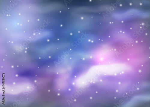 Colorful space galaxy background with shining stars, stardust and nebula