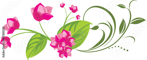 Pink flowers for postcard design