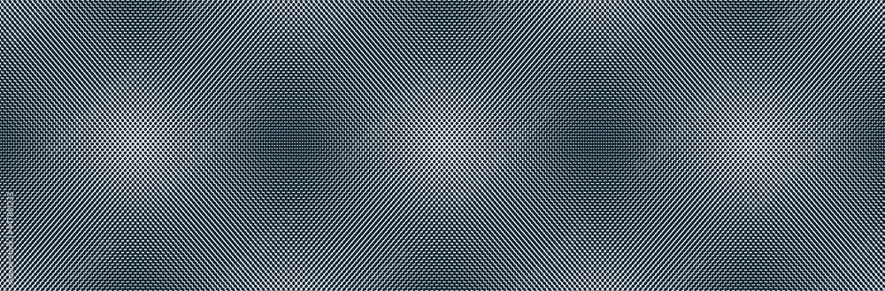 Fototapeta premium Abstract vector background made with dots Moire, dotted op art effect surreal texture, sound and music waves theme, black and white grid abstraction.