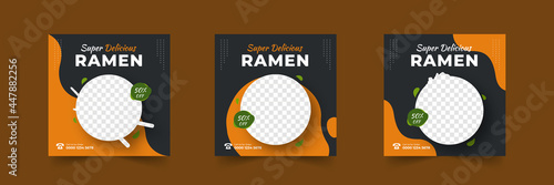 food menu social media post banner template collection