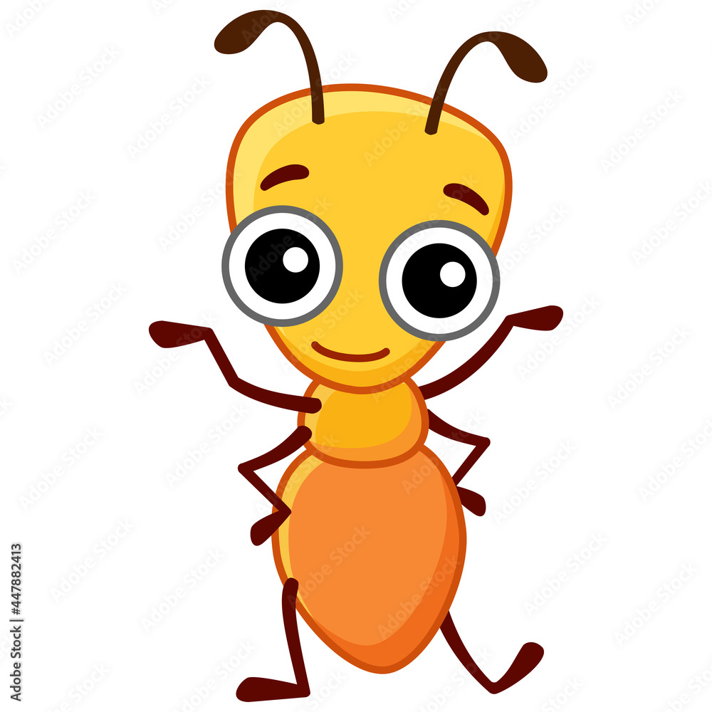 Obraz premium Funny character Ant in a cartoon style