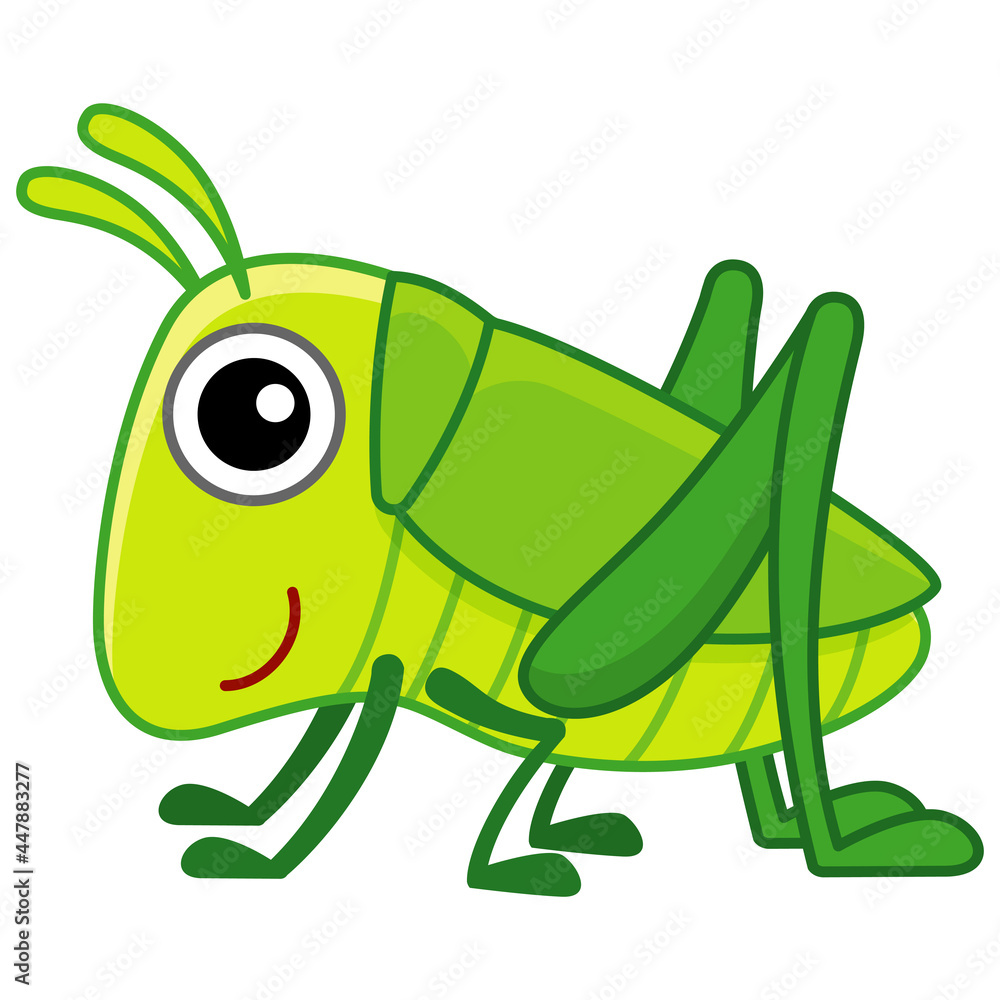 Funny character grasshopper in a cartoon style Funny character grasshopper in a cartoon style