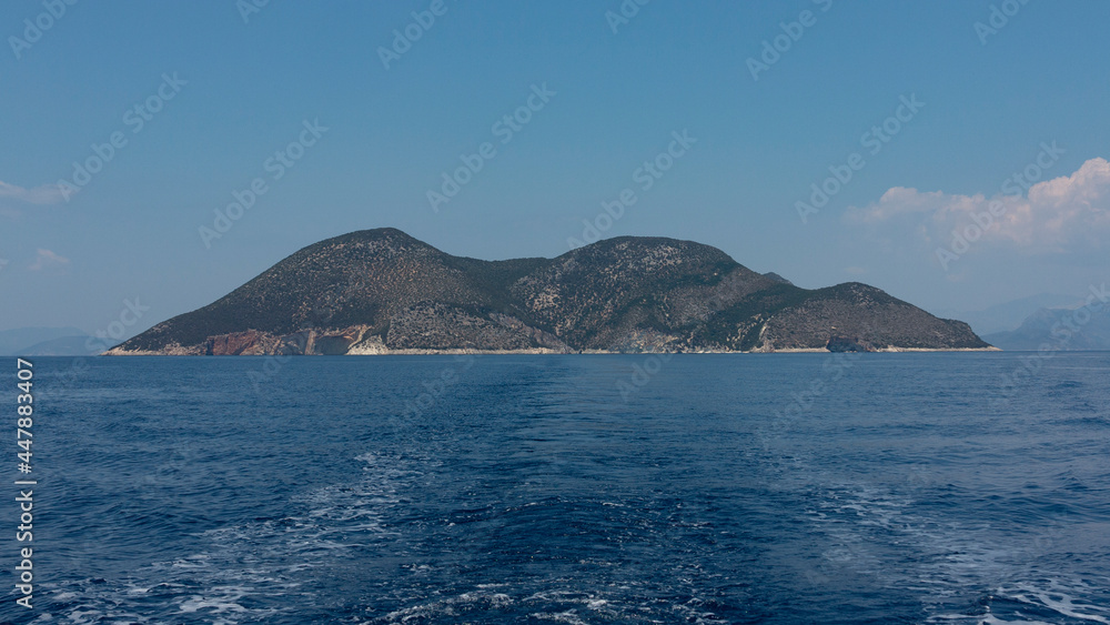Atokos island in Greece. A view from a boat