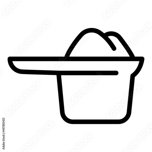 Protein powder spoon icon. Outline Protein powder spoon vector icon for web design isolated on white background