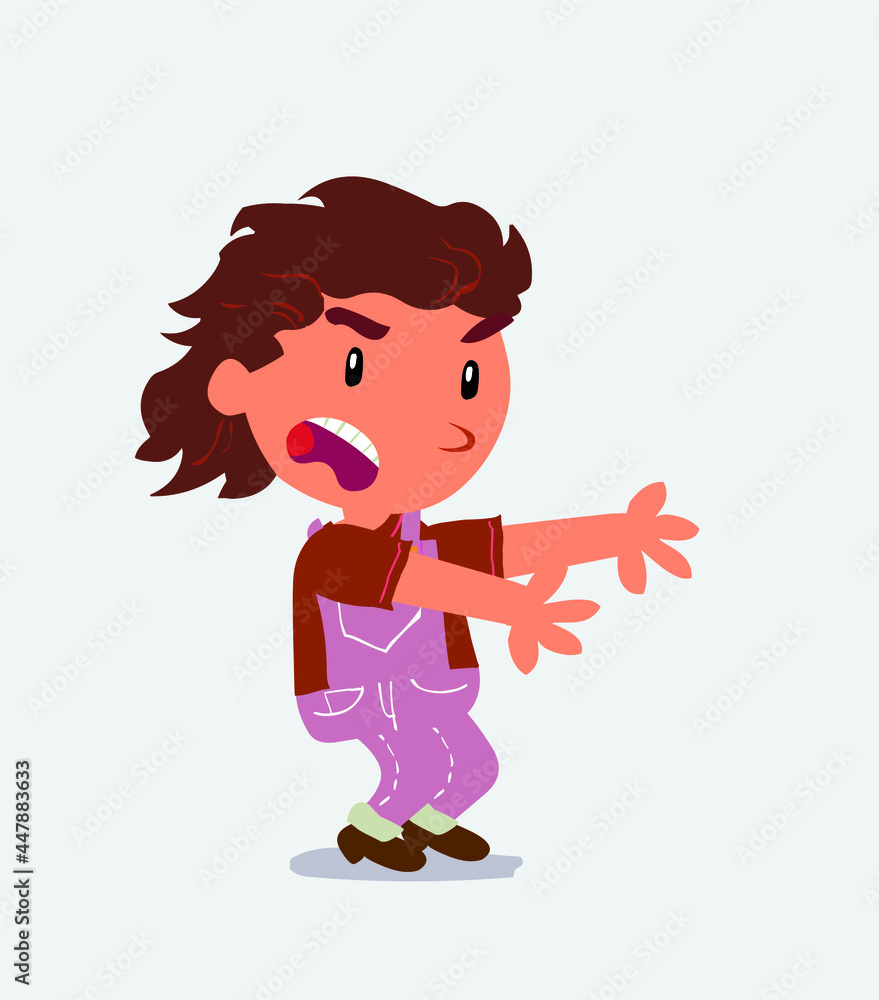 Very pleaID de archivos: 447883633 - Nombre/s original/es: Very angry cartoon character of little gised cartoon character of little girl on jeans.