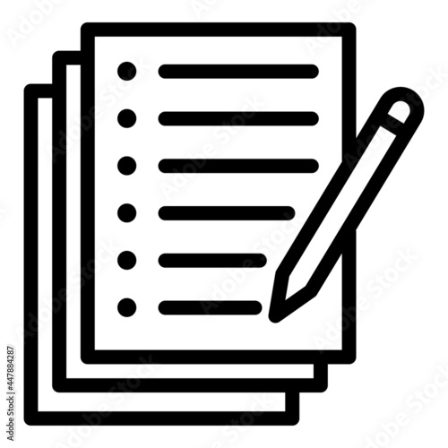 Film script icon. Outline Film script vector icon for web design isolated on white background