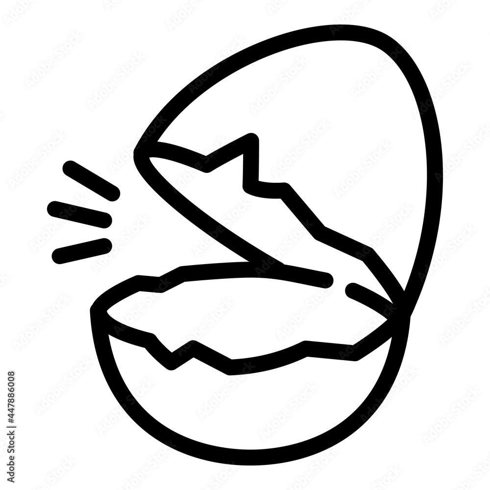 Eggshell broken icon. Outline Eggshell broken vector icon for web design isolated on white background Eggshell broken icon. Outline Eggshell broken vector icon for web design isolated on white background