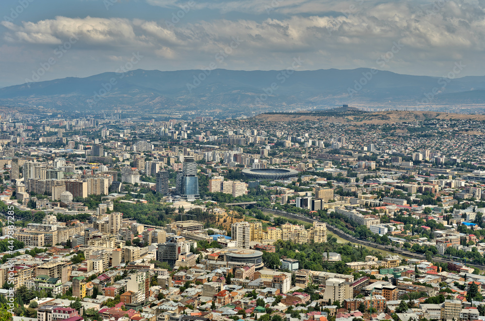 Tbilisi cityscape from Mtatsminda Park, HDR Image