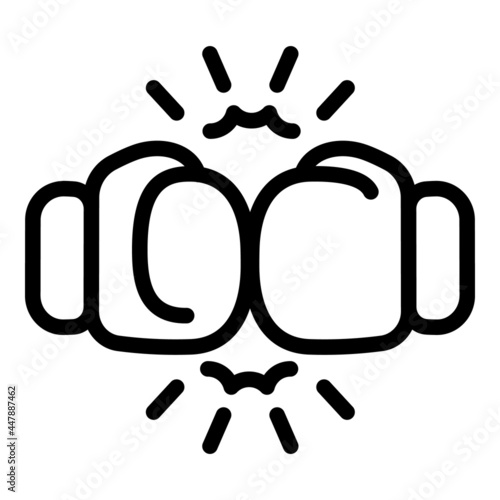Boxing fight icon. Outline Boxing fight vector icon for web design isolated on white background