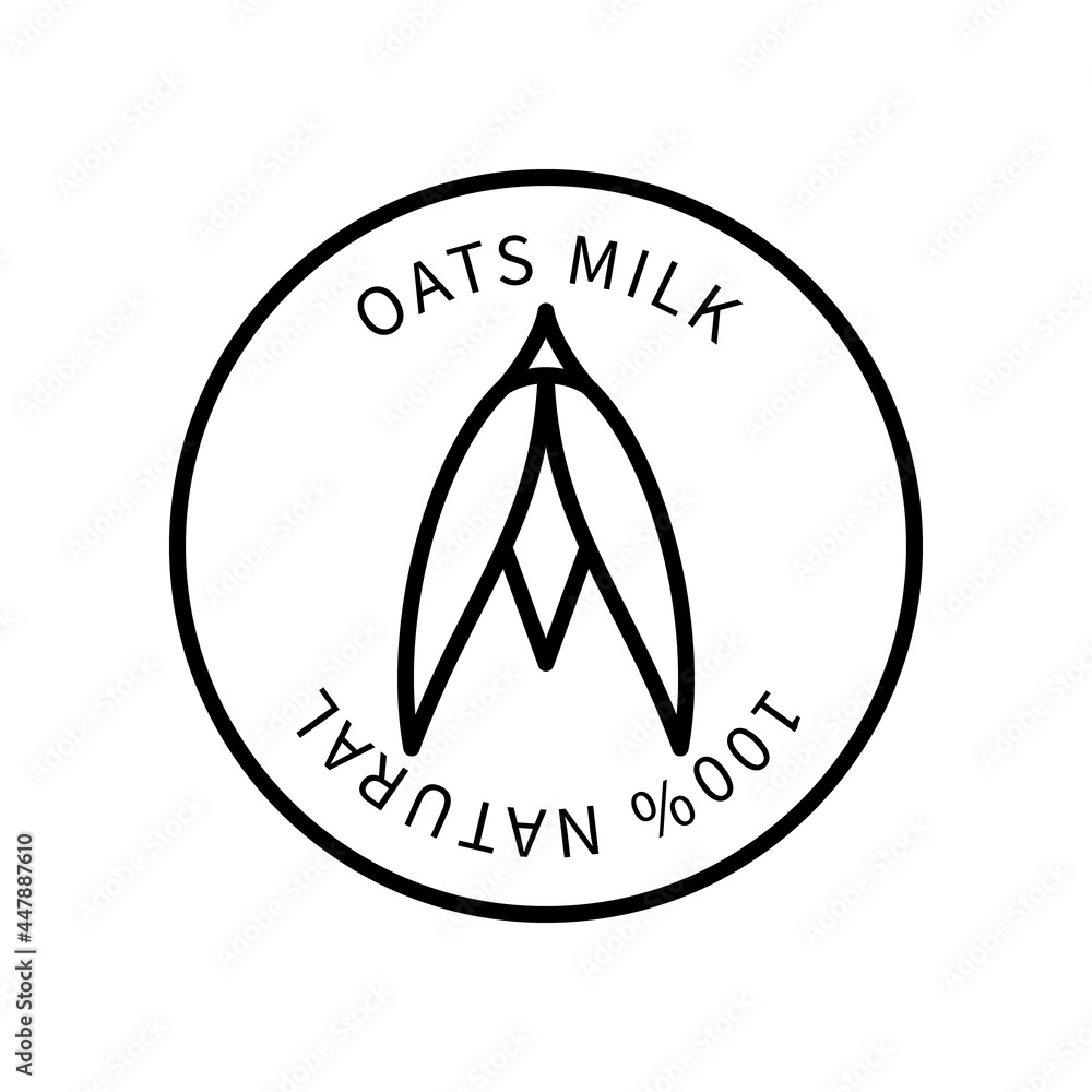 Line Icon Oats In A Simple Style. Natural Product Containing Milk. Vector sign in a simple style isolated on a white background. Line Icon Oats In A Simple Style. Natural Product Containing Milk. Vector sign in a simple style isolated on a white background.