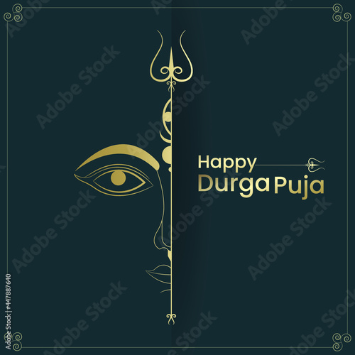happy Durga puja illustrations. Durga Face. Subh Navratri