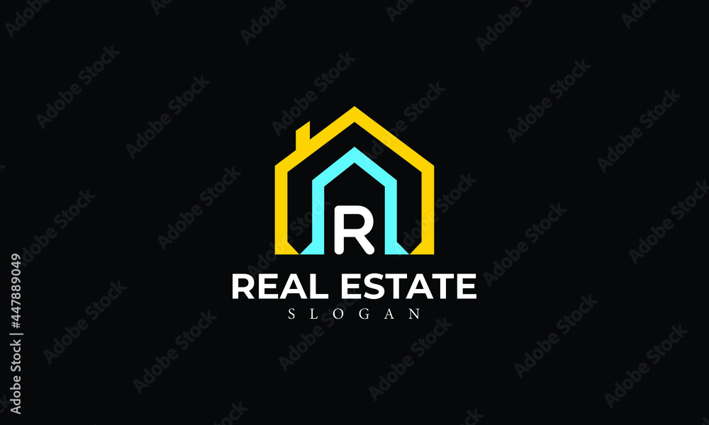 Alphabet R Real Estate Monogram Vector Logo Design, Letter R House Icon Template Alphabet R Real Estate Monogram Vector Logo Design, Letter R House Icon Template