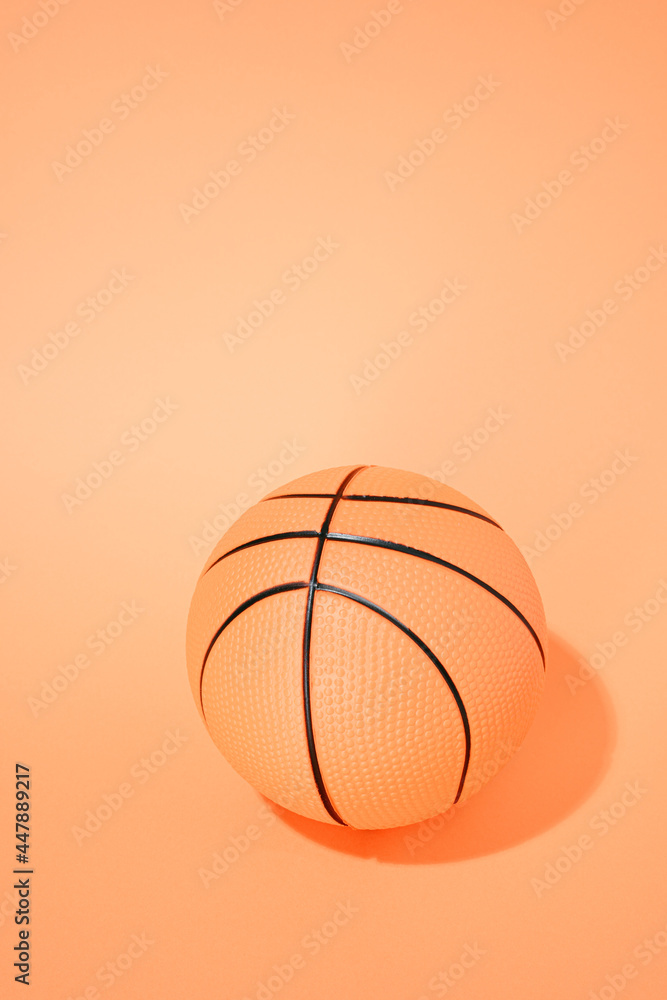 basketball on orange background. sport and competition.copy space. 3d illustration basketball on orange background. sport and competition.copy space. 3d illustration