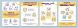 Collaboration hub brochure template. Communication for work. Flyer, booklet, leaflet print, cover design with linear icons. Vector layouts for presentation, annual reports, advertisement pages