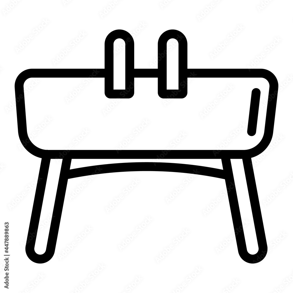 Gymnastics side horse icon. Outline Gymnastics side horse vector icon for web design isolated on white background Gymnastics side horse icon. Outline Gymnastics side horse vector icon for web design isolated on white background
