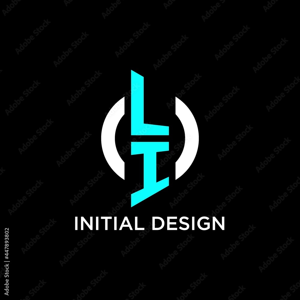 LI circle monogram logo - obrazy, fototapety, plakaty 