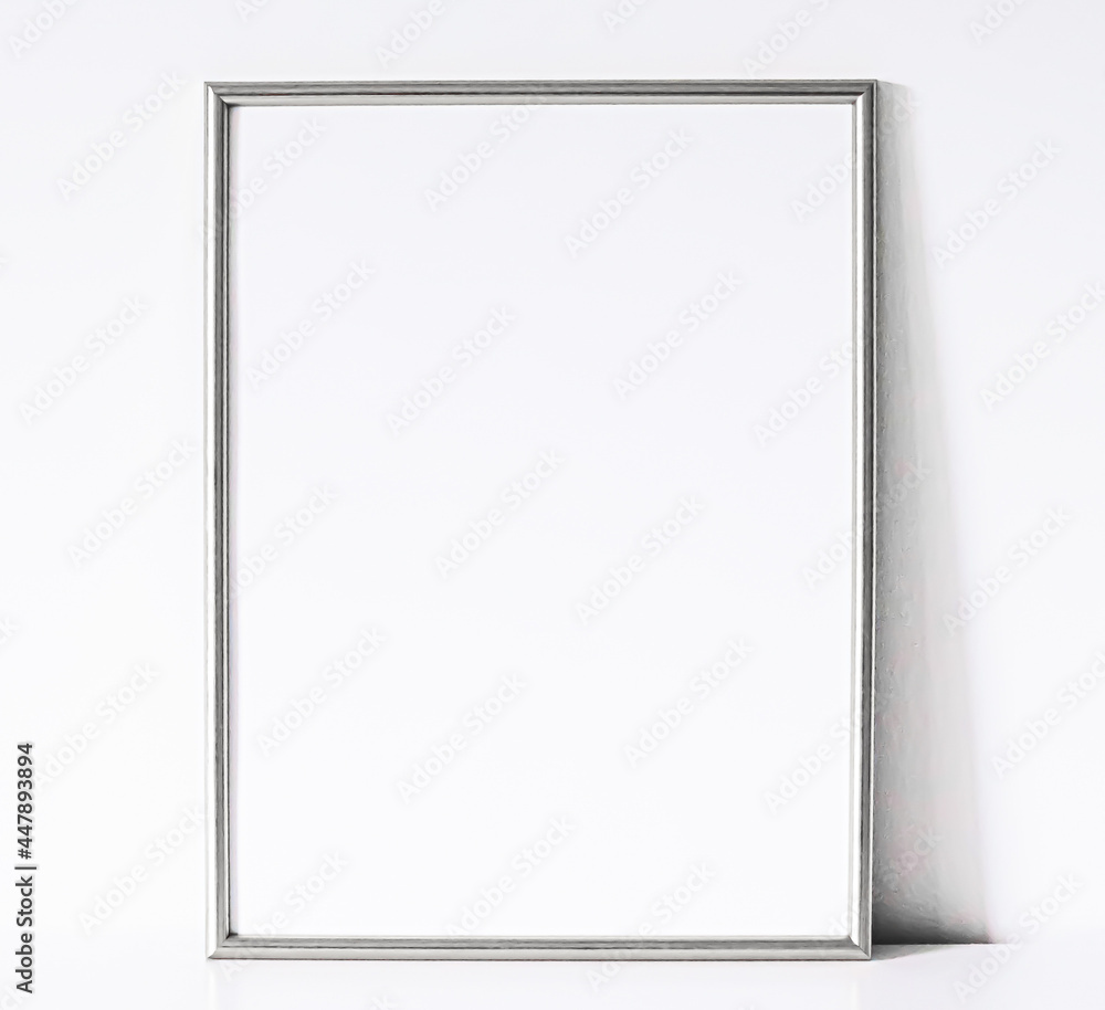 Obraz Silver frame on white furniture, luxury home decor and design for mockup, poster print and printable art, online shop showcase.
