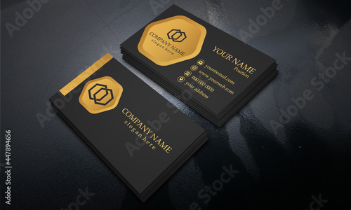 Black and Golden color Modern Business Card