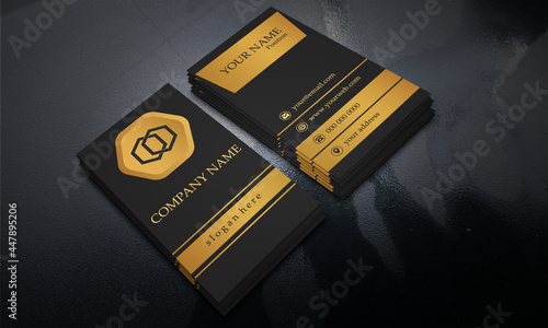 Black and Golden color Modern Business Card