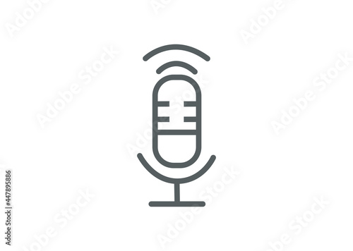 Microphone Vector Illustration. Podcast and Content Creator Concept Template.