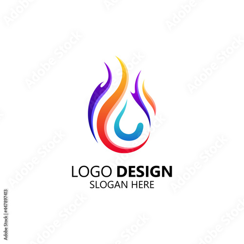 colorful and shiny logo for refrigeration logo design