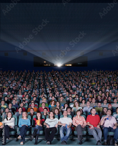 Audience in movie theater Fototapeta