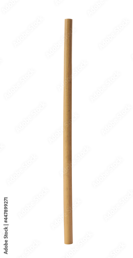 Bamboo straw isolated on white. Conscious consumption Bamboo straw isolated on white. Conscious consumption