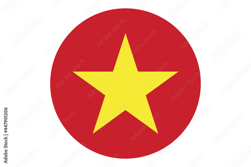 Circle flag vector of Vietnam on white background. Circle flag vector of Vietnam on white background.