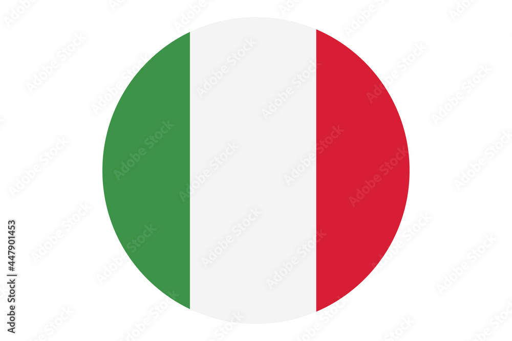 Circle flag vector of Italy on white background. Circle flag vector of Italy on white background.