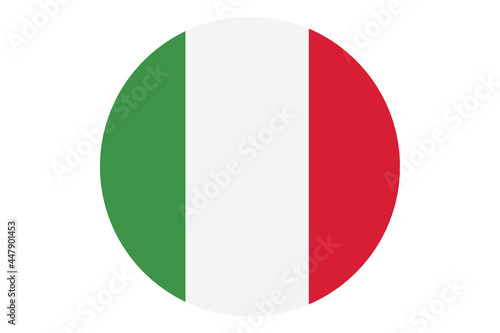 Circle flag vector of Italy on white background.