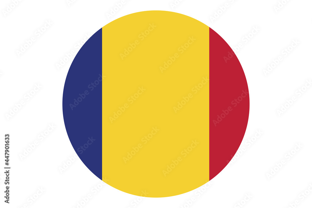 Fototapeta premium Circle flag vector of Romania on white background.