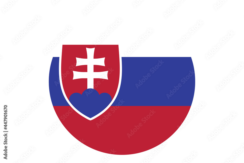 Fototapeta premium Circle flag vector of Slovakia on white background.