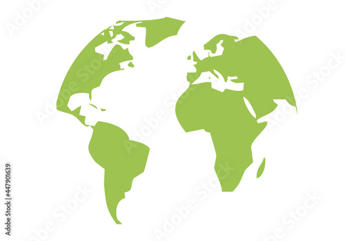 Icono de mapa mundi verde por la ecolog  a.