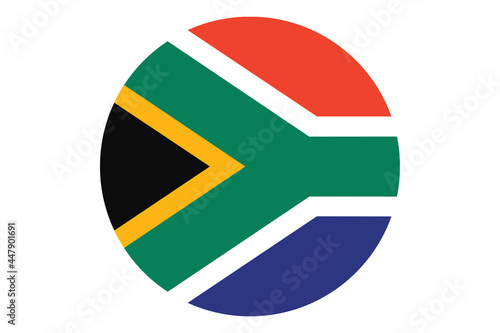 Circle flag vector of South Africa on white background.