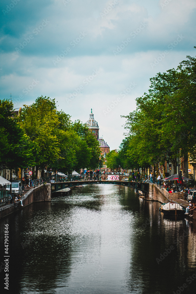 Fototapeta premium Amsterdam Kanal Brücken