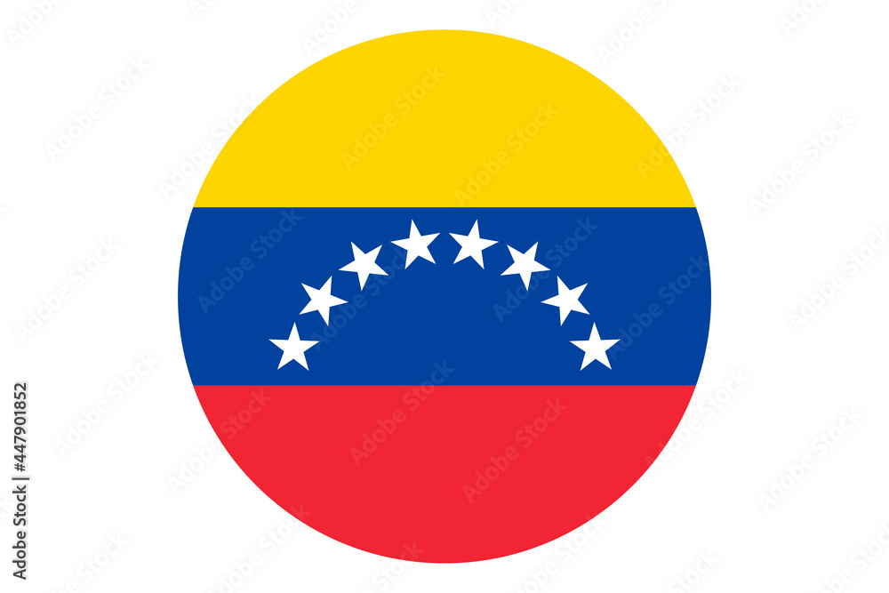 Circle flag vector of Venezuela on white background. Circle flag vector of Venezuela on white background.