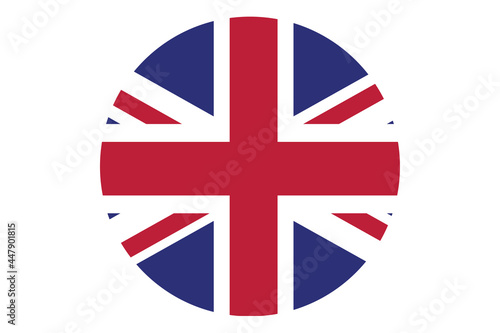 Circle flag vector of UK on white background.