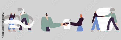Business concept. Entrepreneurs making deal. Concept of agreement conclusion, business partnership, documentary coherence. People signing paper contract.