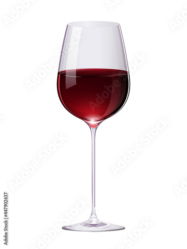 リアルな赤ワインのグラスのイラスト