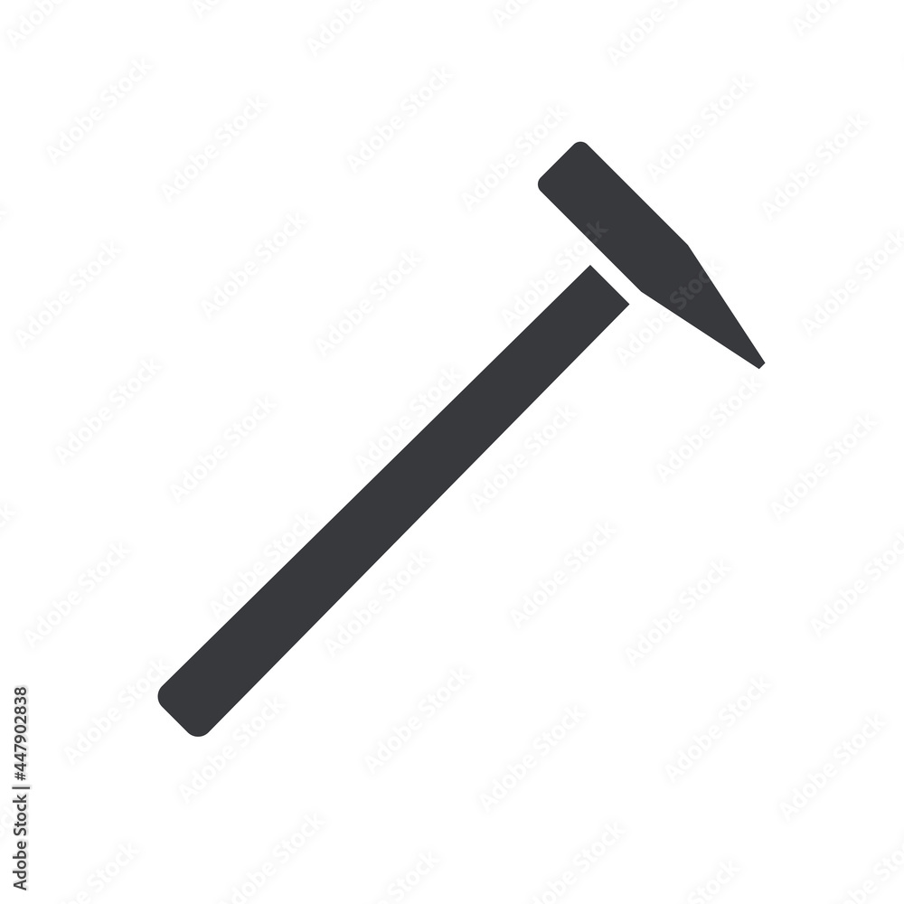 Black filled hammer vector icon isolated on white transparent background Black filled hammer vector icon isolated on white transparent background