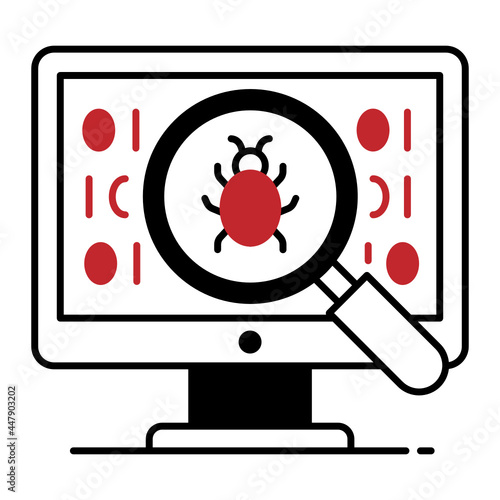 Bug in Program Vector Icon Design, Business and Management Symbol, eBanking and finance Sign, ECommerce Stock illustration, PC Virus Concept