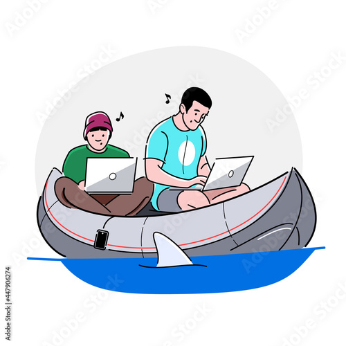 Programmers in danger are sailing in the same boat and writing code and whistle