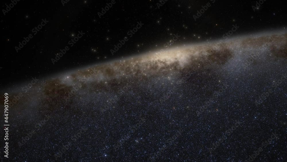 Spaceship travelling at the speed of light through a galaxy in space. Billions of stars in the Milky Way or Andromeda galaxy Spaceship travelling at the speed of light through a galaxy in space. Billions of stars in the Milky Way or Andromeda galaxy