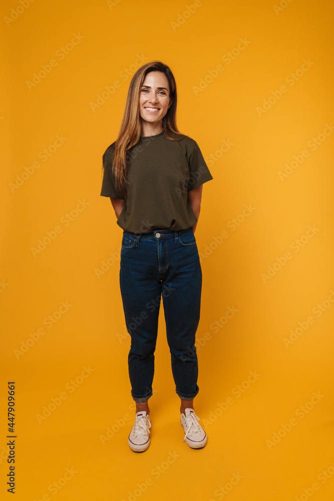 Full length portrait of a casual happy mid aged woman Full length portrait of a casual happy mid aged woman