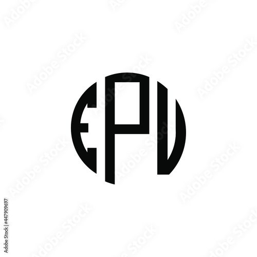 EPU letter logo design. EPU letter in circle shape. EPU Creative three letter logo. Logo with three letters. EPU circle logo. EPU letter vector design logo  photo