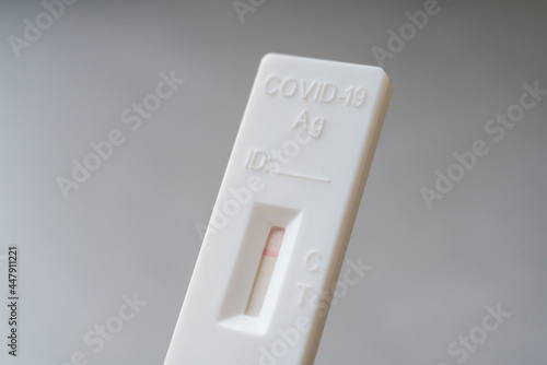 Negative test result showing by rapid test device for COVID-19, novel coronavirus 2019 found in Wuhan, China.  (ID: 447911221)