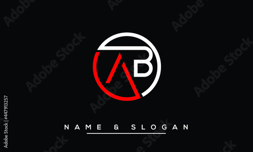 AB,  BA,  A,  B   Abstract Letters Logo Monogram