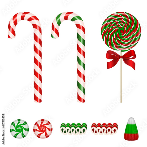set of isolated christmas candies