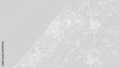 Urban vector city map of Gaza, Israel, middle east