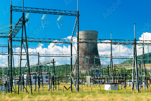 Power plant in Montenegro, Europe. Industrial facility for the generation of electric power.
